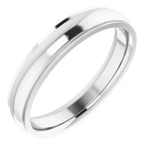 14K White 4 mm Comfort Fit Edge Band Size 9