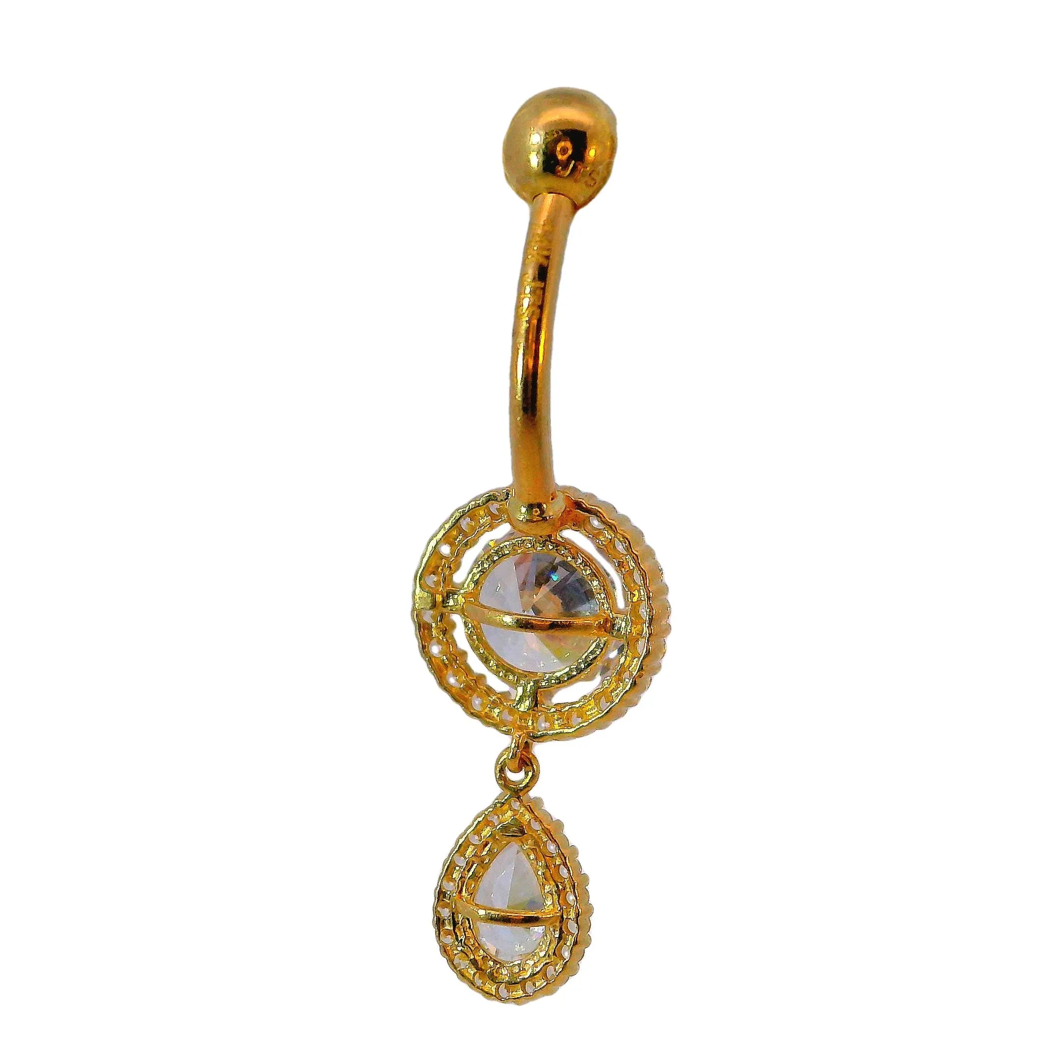14K Yellow Gold Belly Button