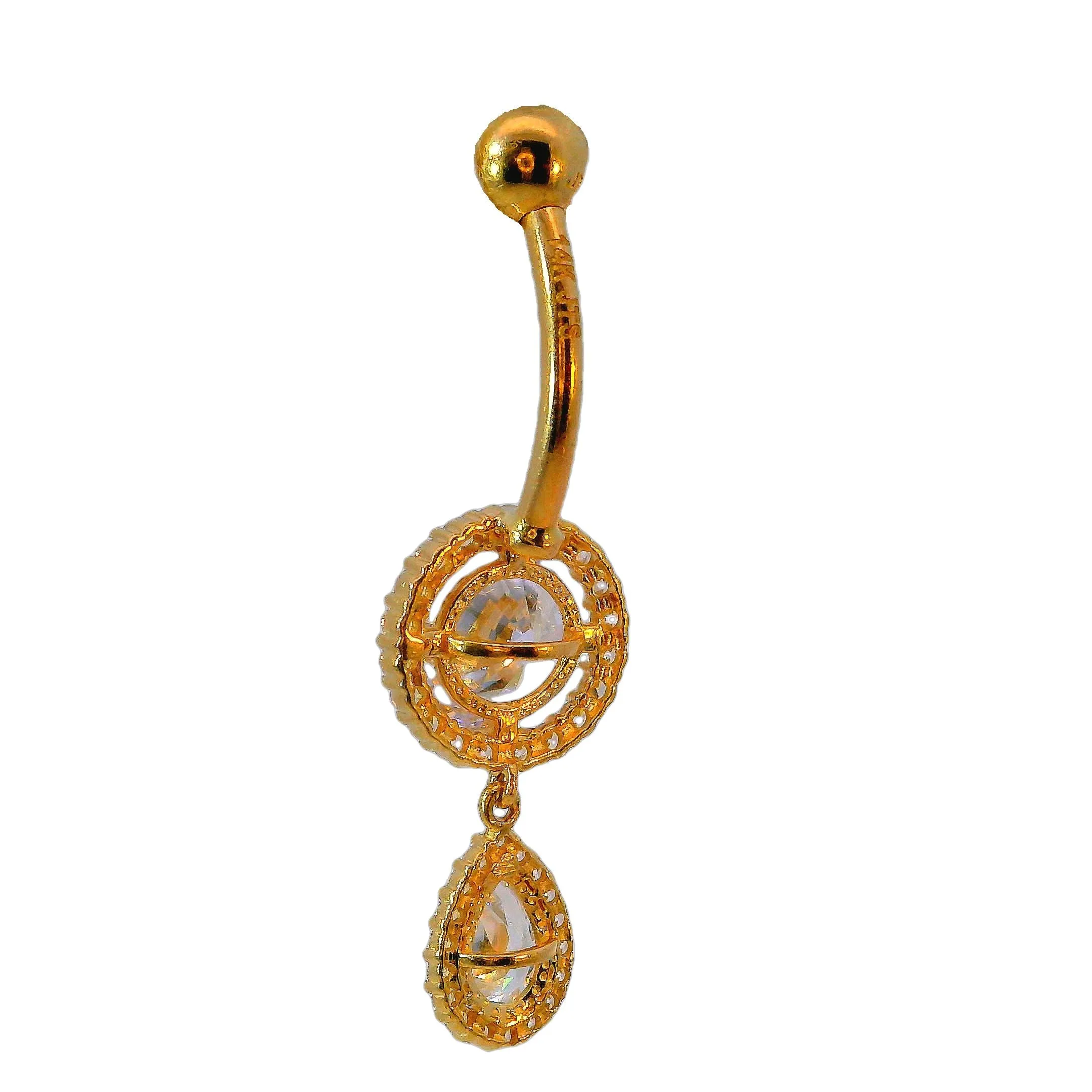 14K Yellow Gold Belly Button