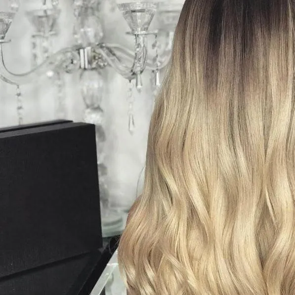 Blonde to black glamorous wave wig