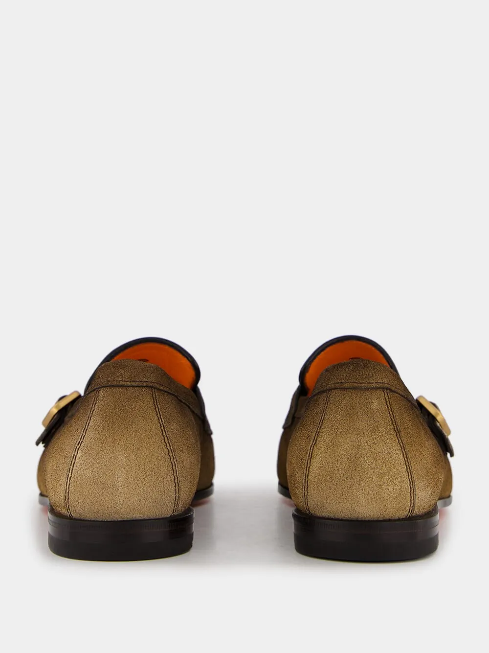 Double-Buckle Suede Loafers