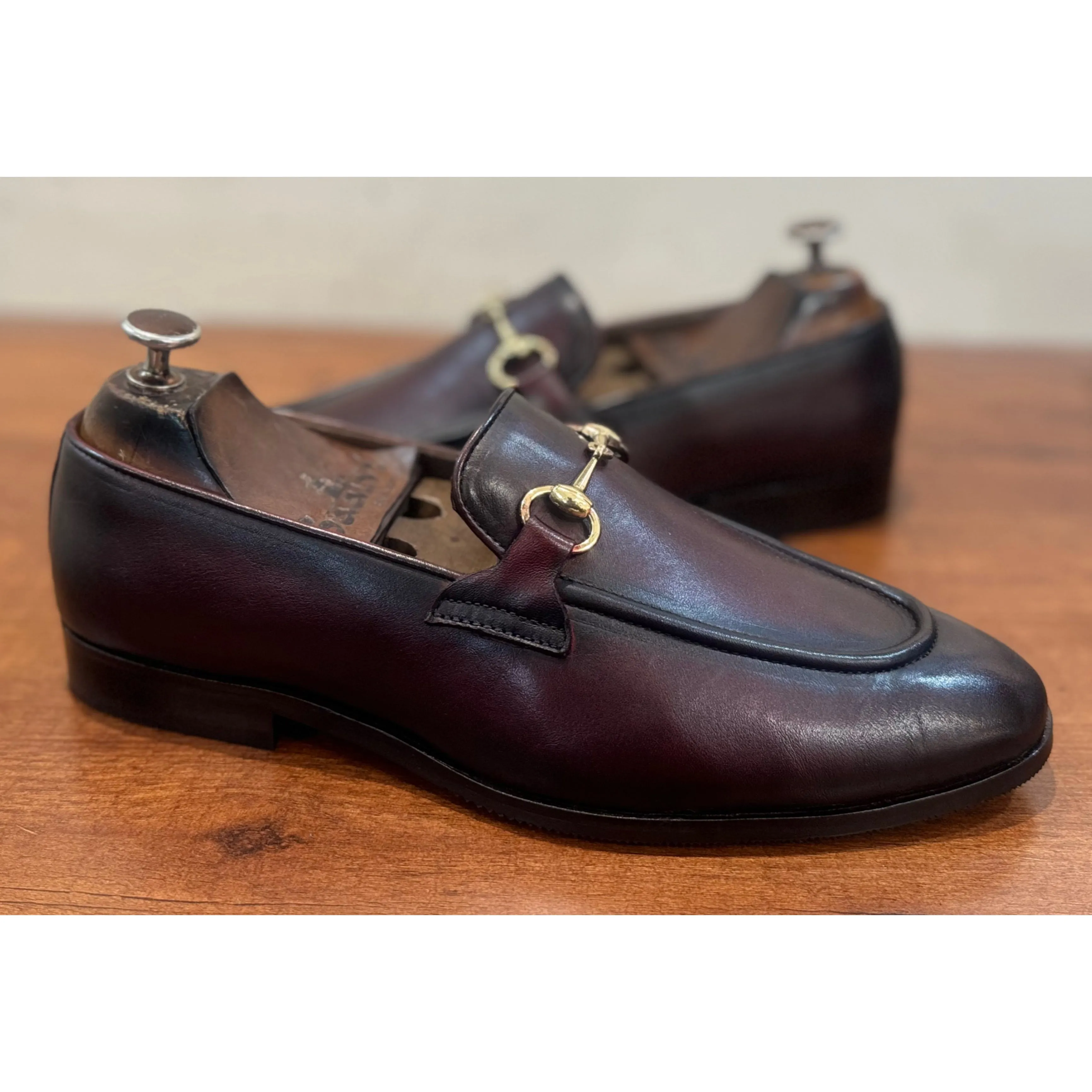 Horsebit Loafers Burgundy Brown