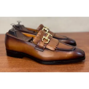 Horsebit Loafers With Fringes