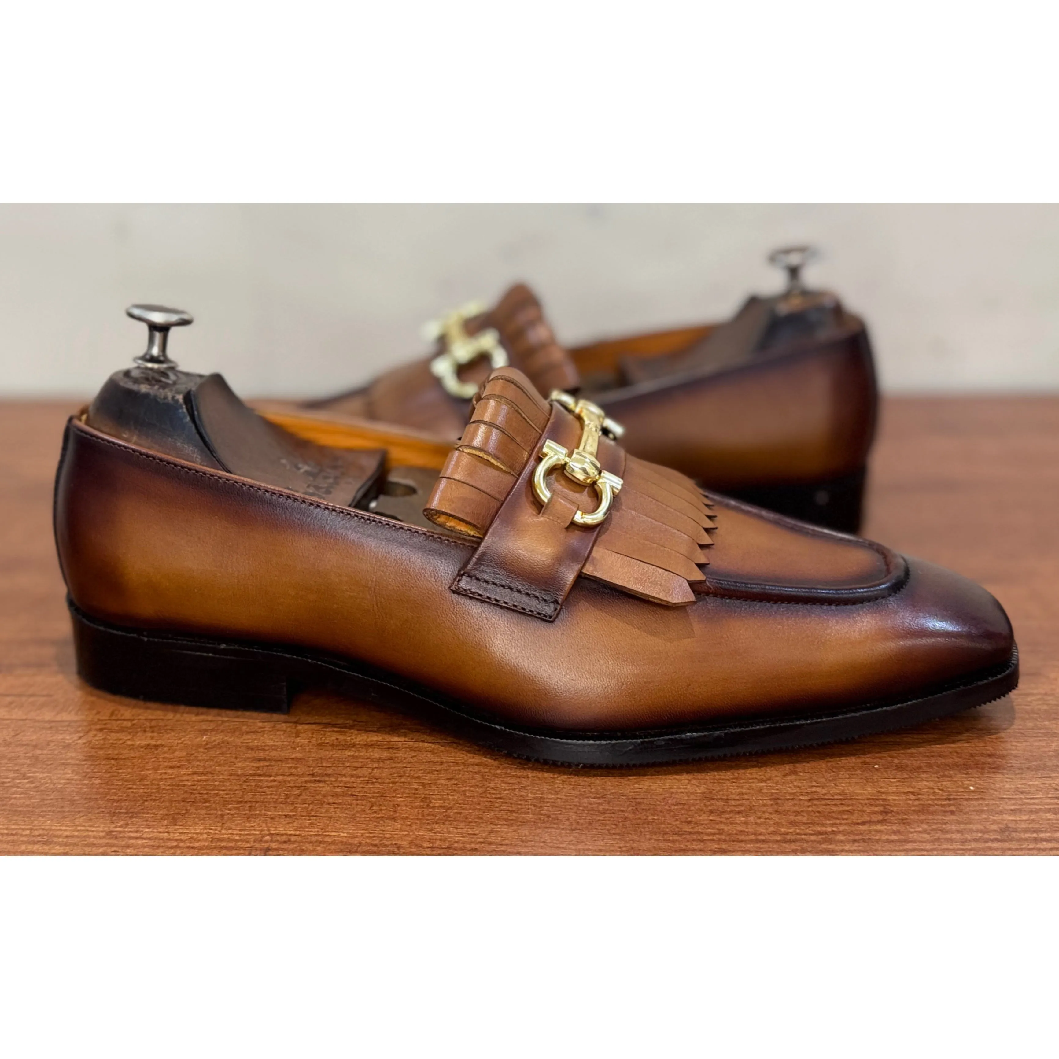 Horsebit Loafers With Fringes