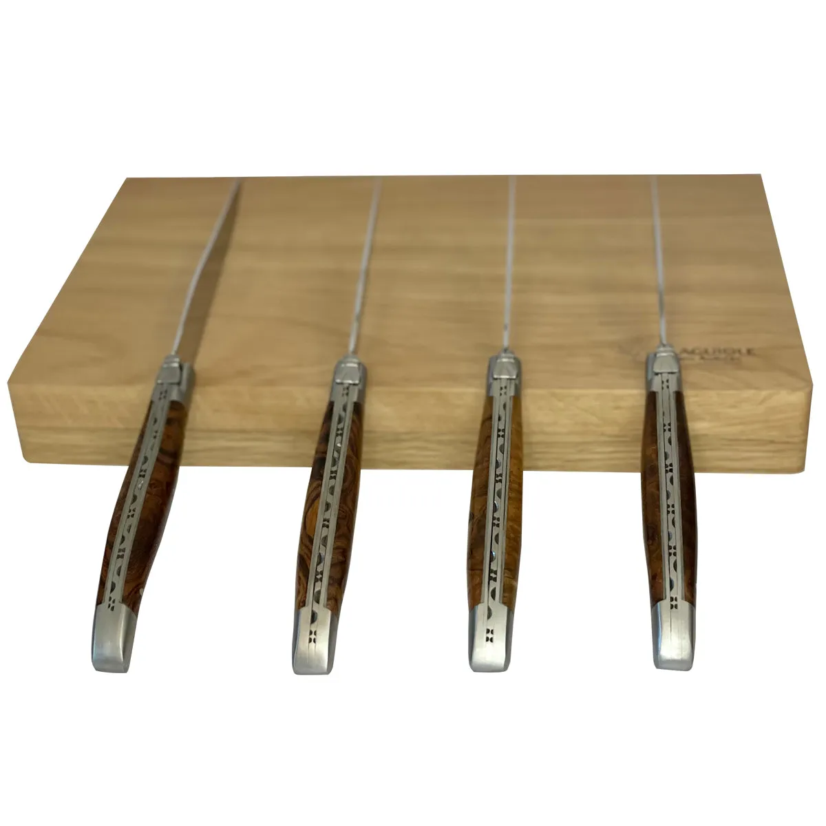 Laguiole en Aubrac Handcrafted 4-Piece Steak Knife Set with Desert Ironwood Handles