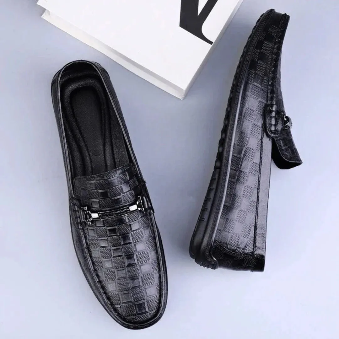 Luxury Plaid Genuine Leather Loafers