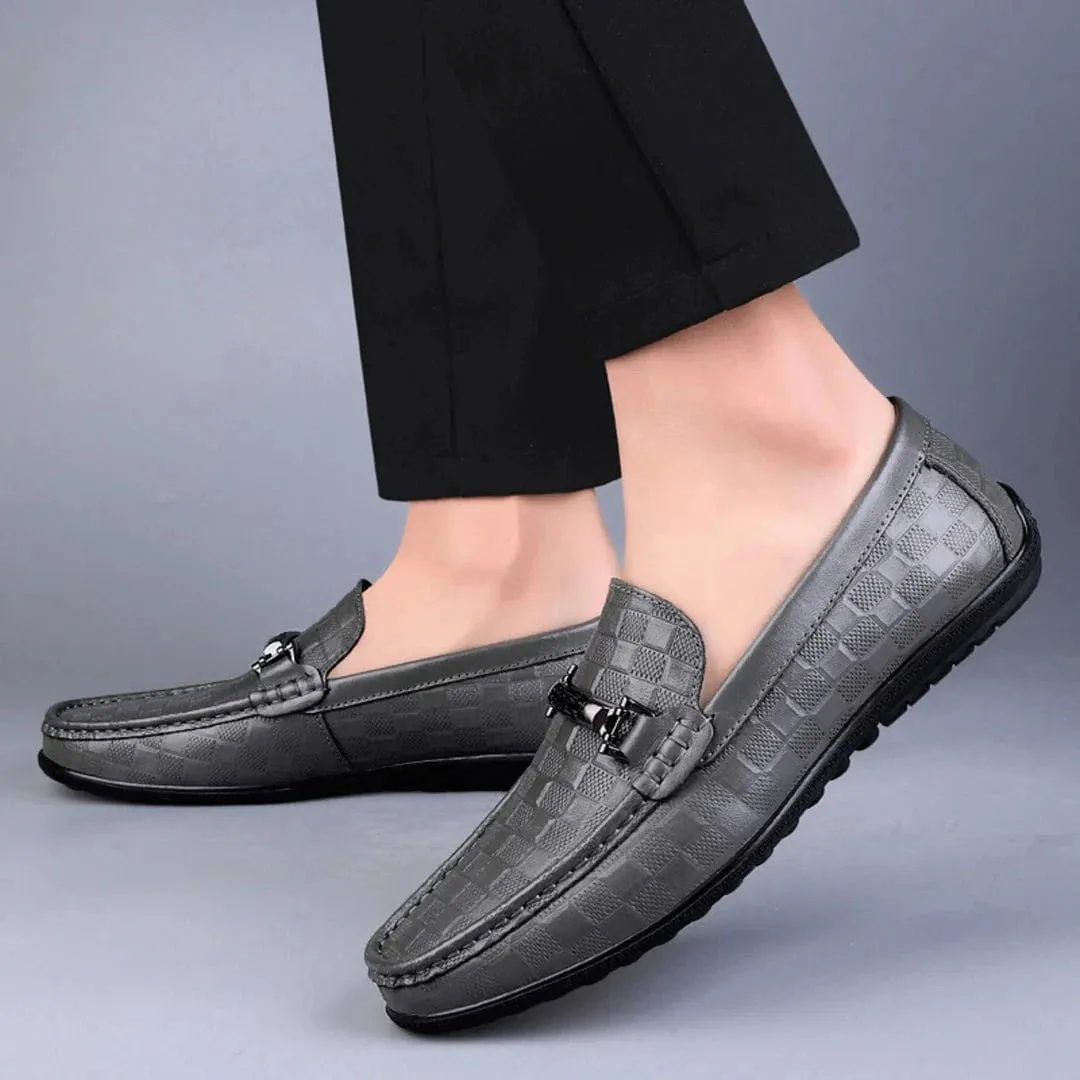 Luxury Plaid Genuine Leather Loafers