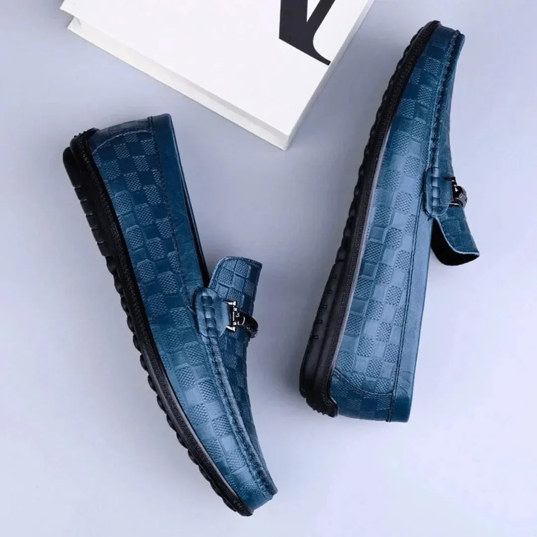 Luxury Plaid Genuine Leather Loafers