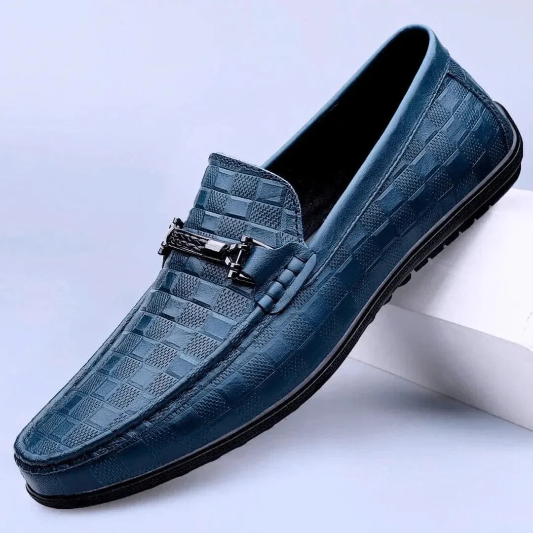 Luxury Plaid Genuine Leather Loafers