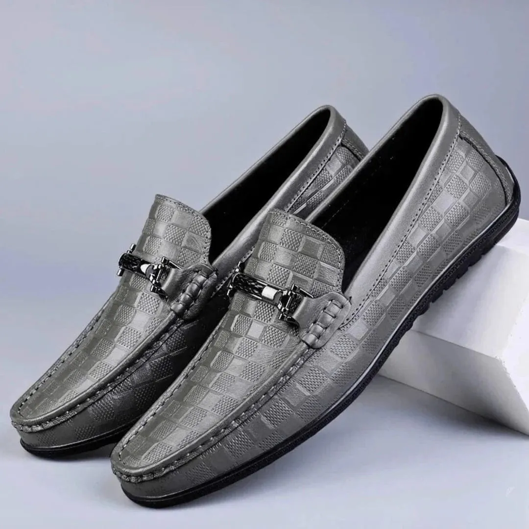 Luxury Plaid Genuine Leather Loafers