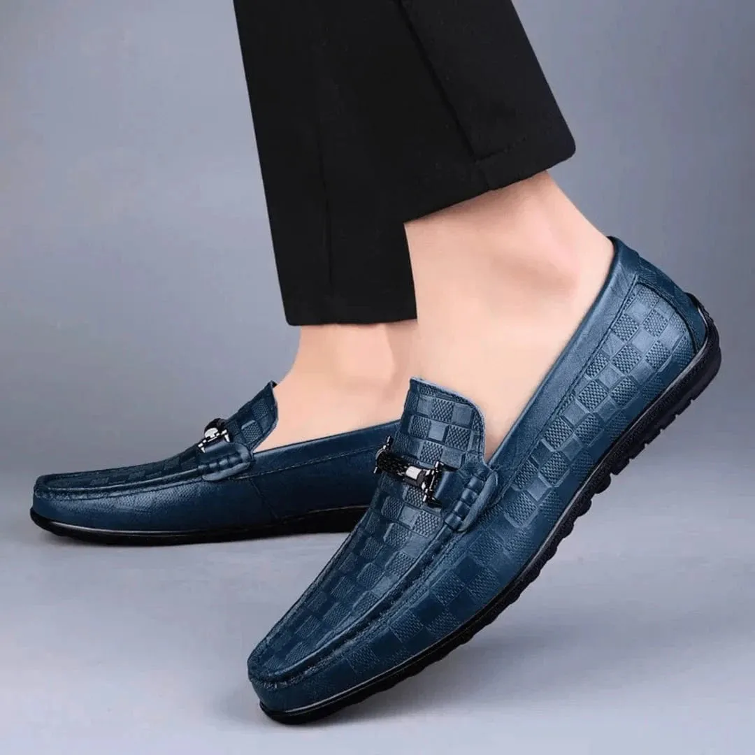 Luxury Plaid Genuine Leather Loafers