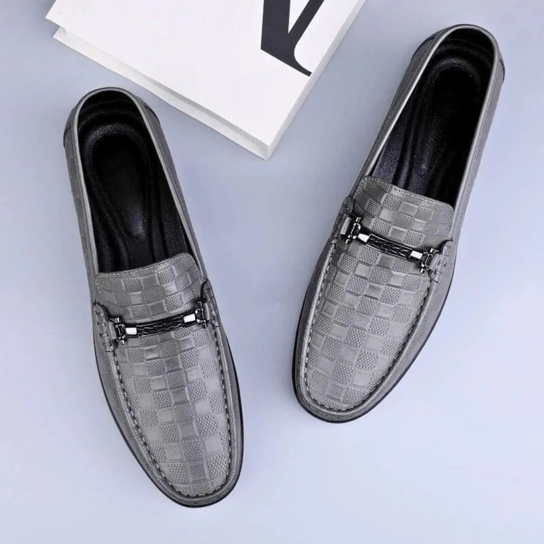 Luxury Plaid Genuine Leather Loafers