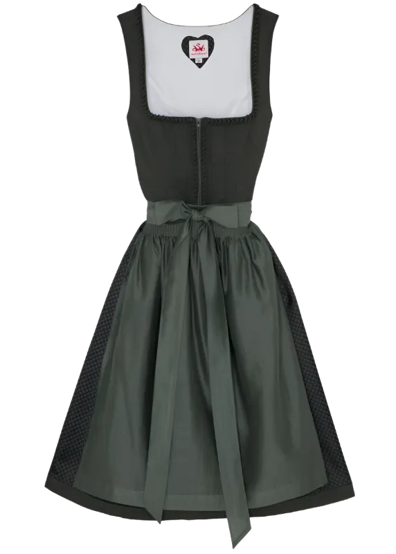 Midi Dirndl 2pcs. 60cm "Element" olive (38,40,42)