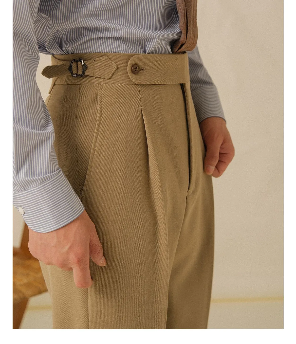 Naples Slim Pleated Trousers