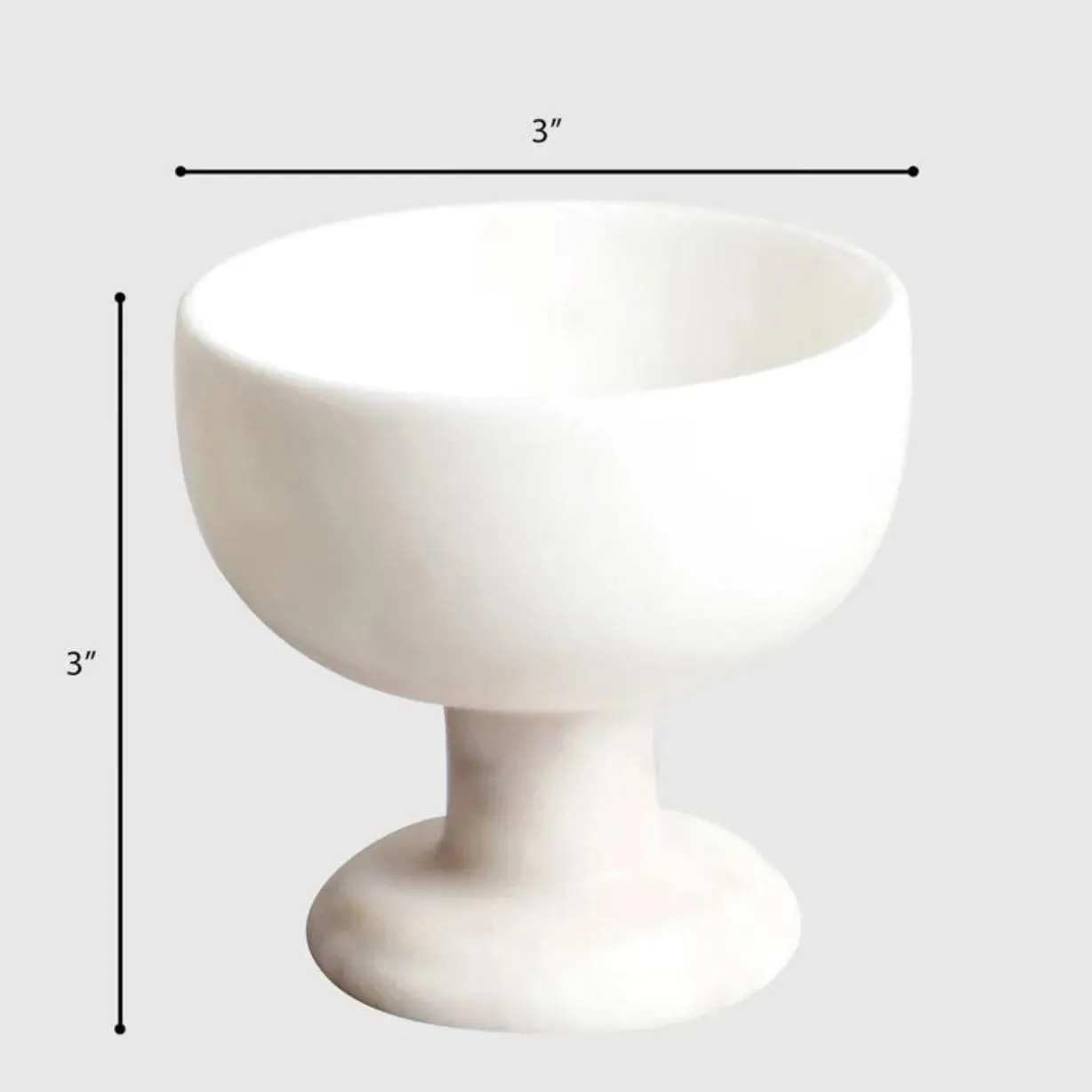 Natural Hand Carved Makrana Marble Desert Bowl - 2 pcs