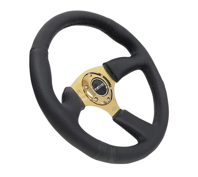 NRG RST-023GD-R 350mm Leather Reinforced Steering Wheel