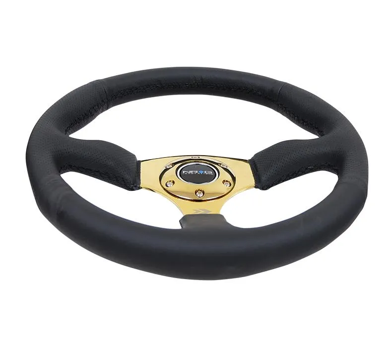 NRG RST-023GD-R 350mm Leather Reinforced Steering Wheel
