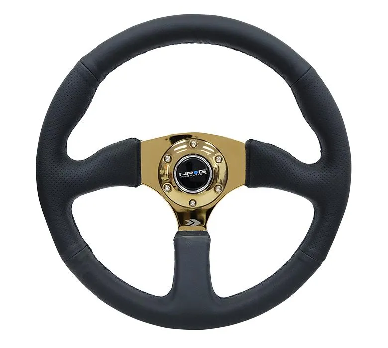 NRG RST-023GD-R 350mm Leather Reinforced Steering Wheel