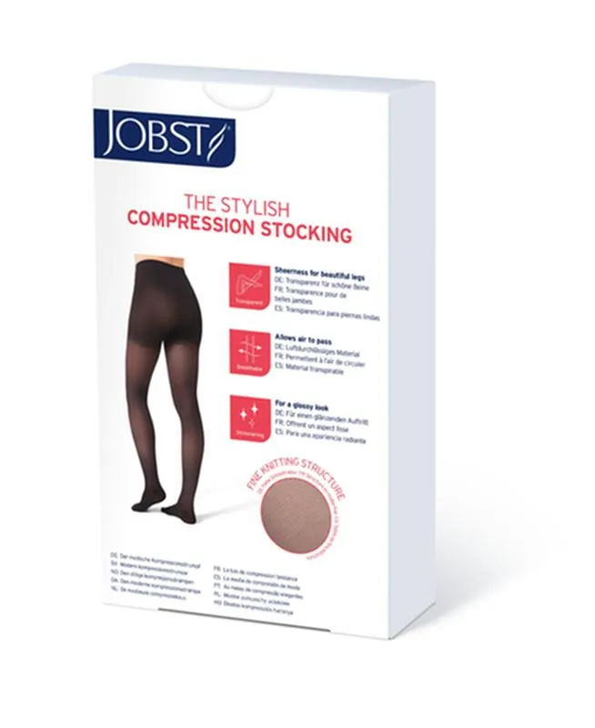 PR/1 JOBST ULTRASHEER WOMEN, THIGH HIGH W/SIL DOT BAND, 20-30MMHG, XL, NATURAL, OPEN TOE