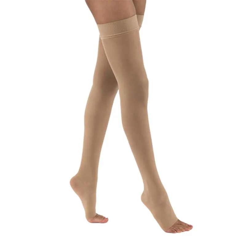 PR/1 JOBST ULTRASHEER WOMEN, THIGH HIGH W/SIL DOT BAND, 20-30MMHG, XL, NATURAL, OPEN TOE